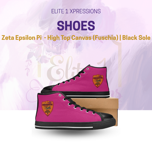 Shoe ~Zeta Epsilon Pi ~ High Top Canvas (Fuschia)