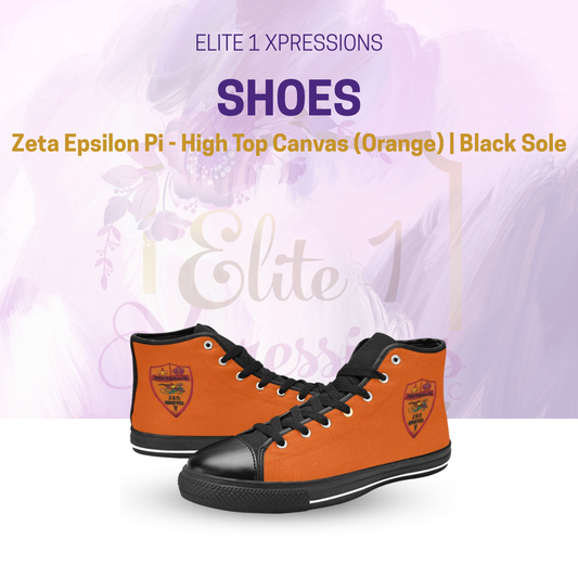 Shoe ~Zeta Epsilon Pi ~ High Top Canvas (Orange)