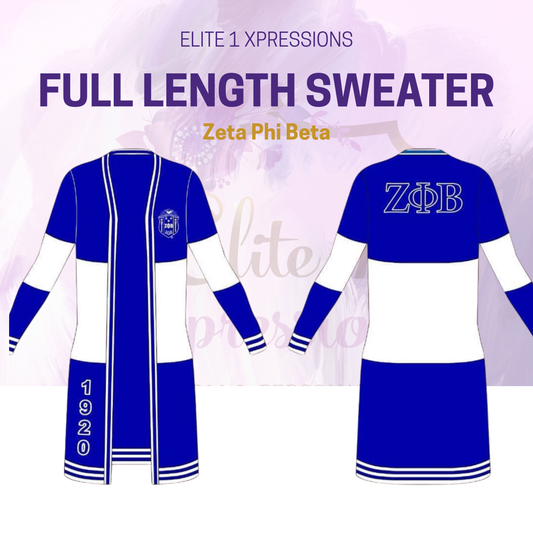 Zeta Phi Beta Sweater ~ Full Length