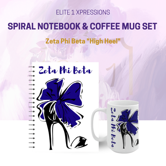 Zeta Phi Beta "High Heel" Spiral Notebook & Coffee Mug Set