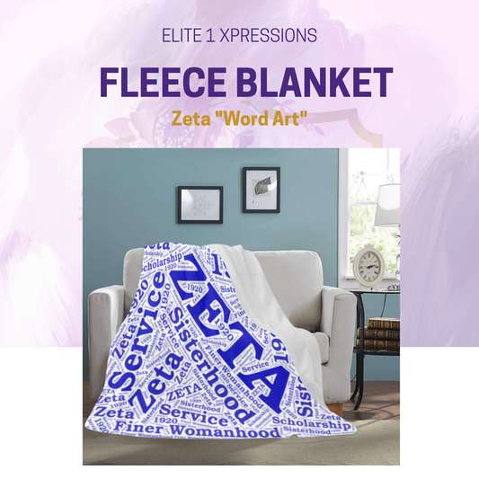 Zeta "Word Art" Fleece Blanket