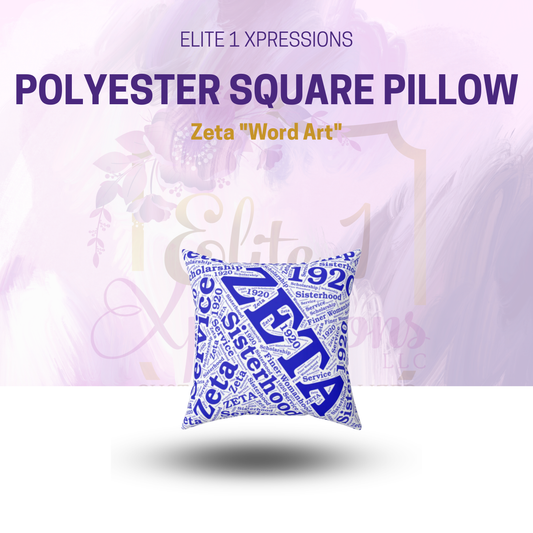 Zeta "Word Art" Polyester Square Pillow