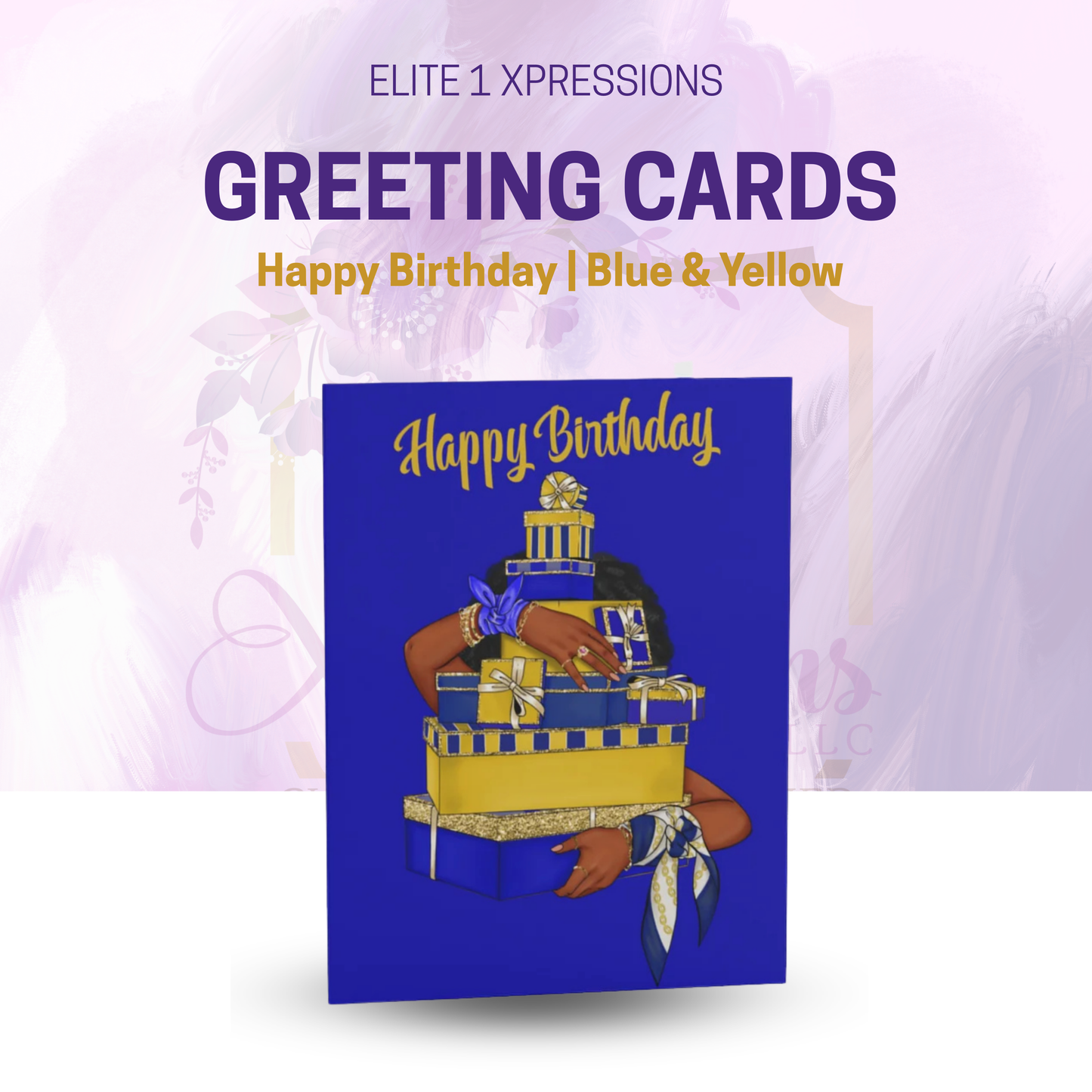 Happy Birthday (Blue & Yellow) Greeting cards (8,16, 24 pcs)