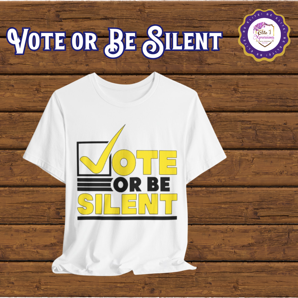 Vote or Be Silent (Black n Yellow) ~ Unisex Jersey Short Sleeve Tee