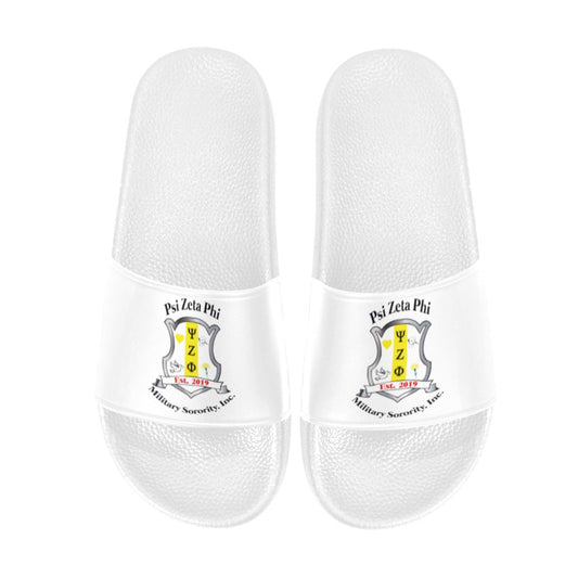 Slide Sandals ~ Psi Zeta Phi (White/White Sole)