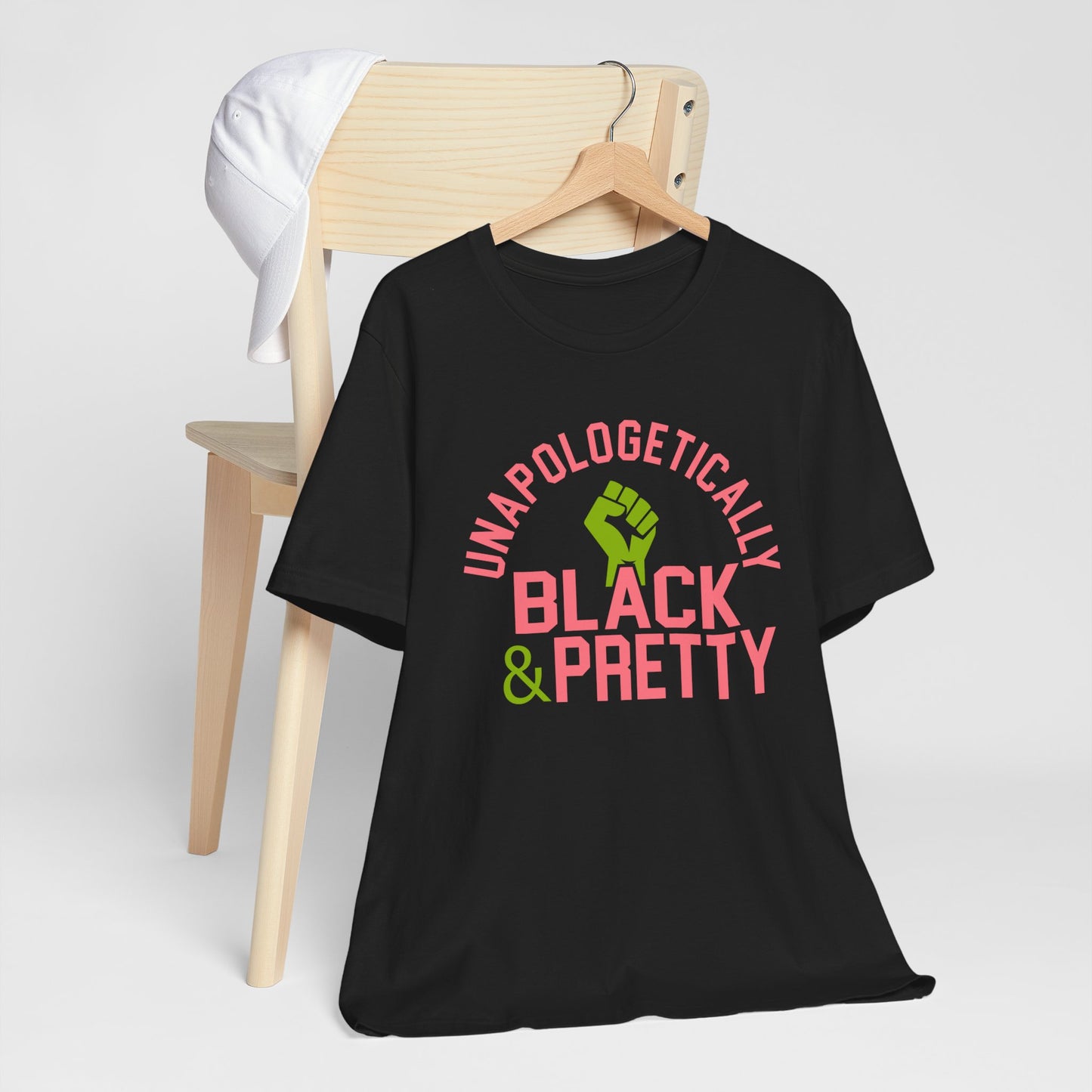 Unapologetically Black (Pink n Green) ~ Unisex Jersey Short Sleeve Tee