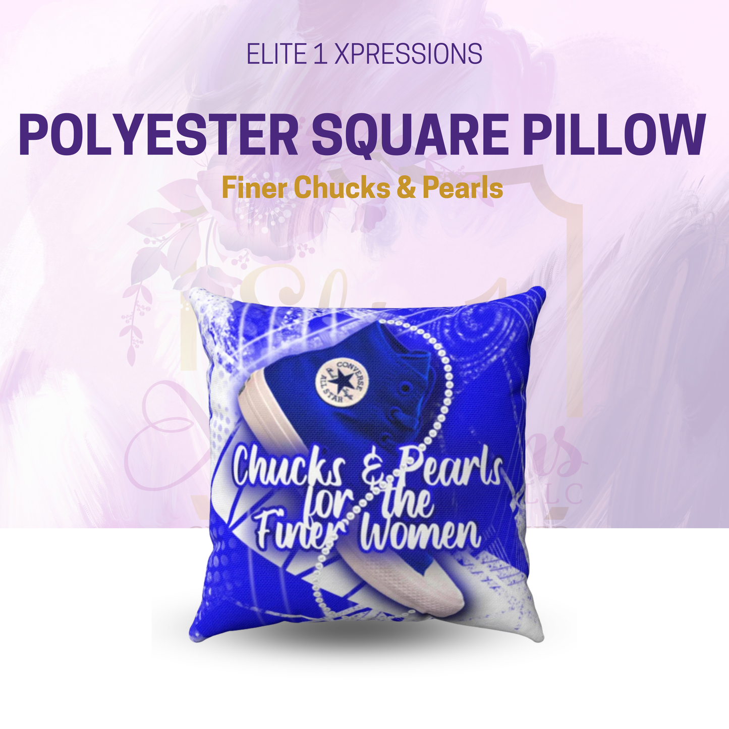 Finer Chucks & Pearls Polyester Square Pillow