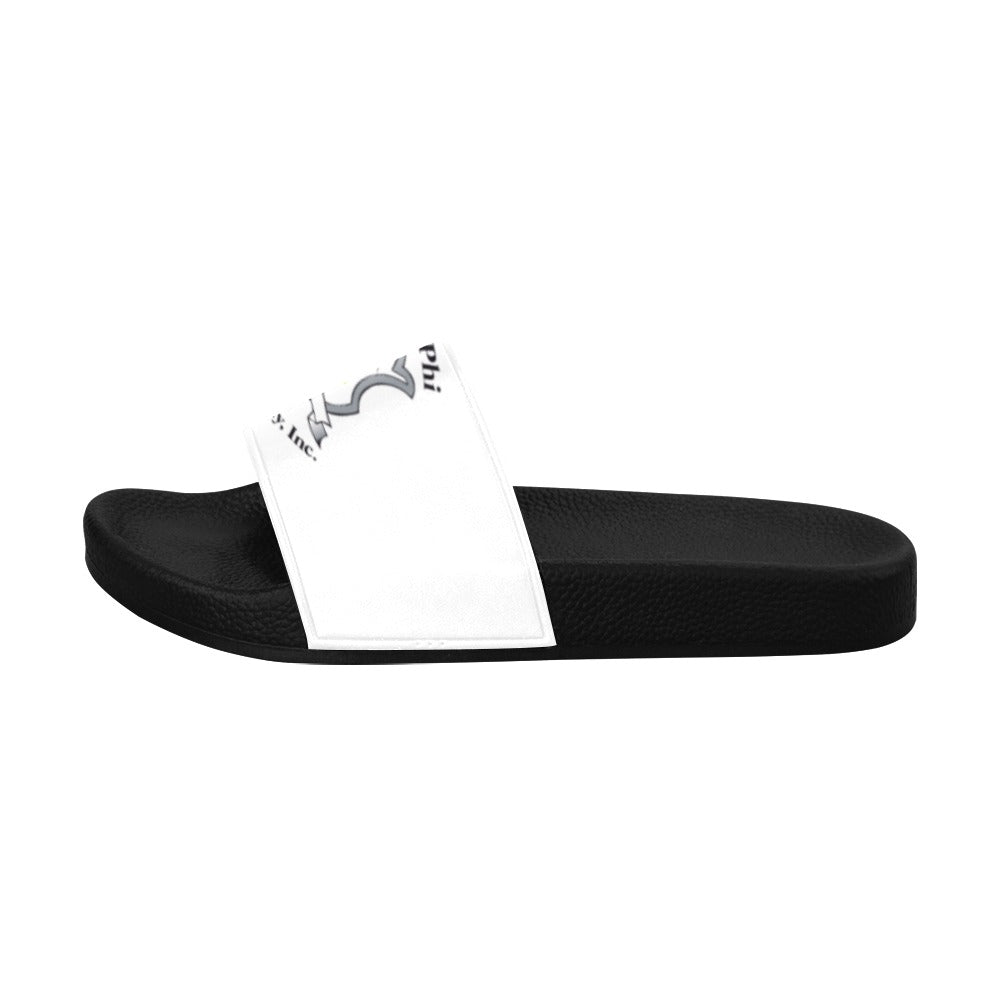 Slide Sandals ~ Psi Zeta Phi (White/Black Sole)