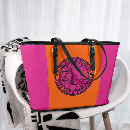 Tote Bag ~ Zeta Epsilon Pti (Fuschia Split Side)