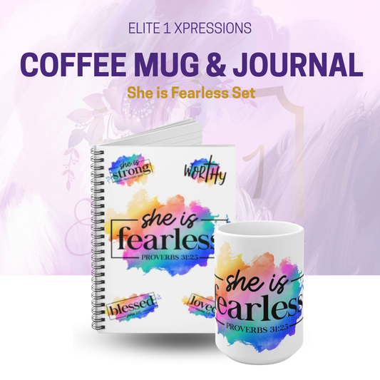 She is Fearless Set (Coffee mug & Journal)