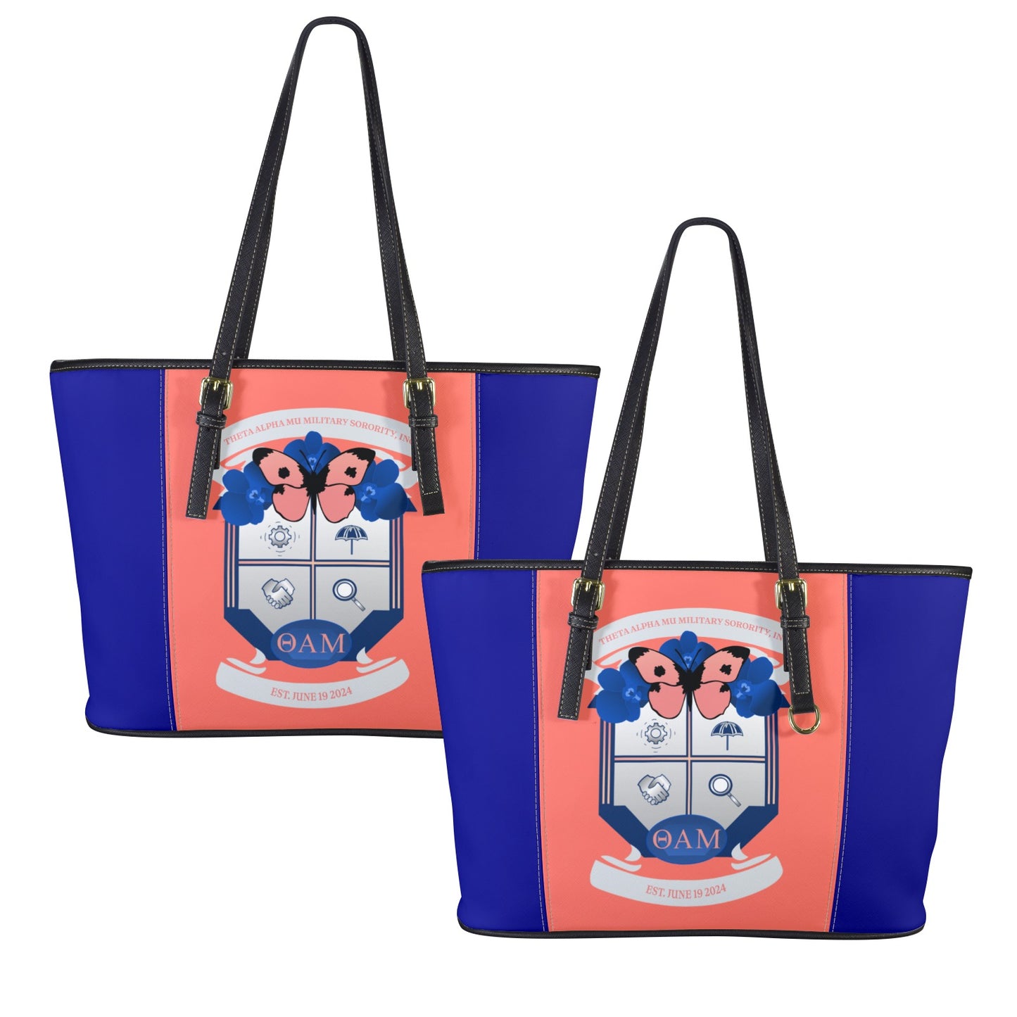 Theta Alpha Mu Shoulder Tote Bag (Two Tone)