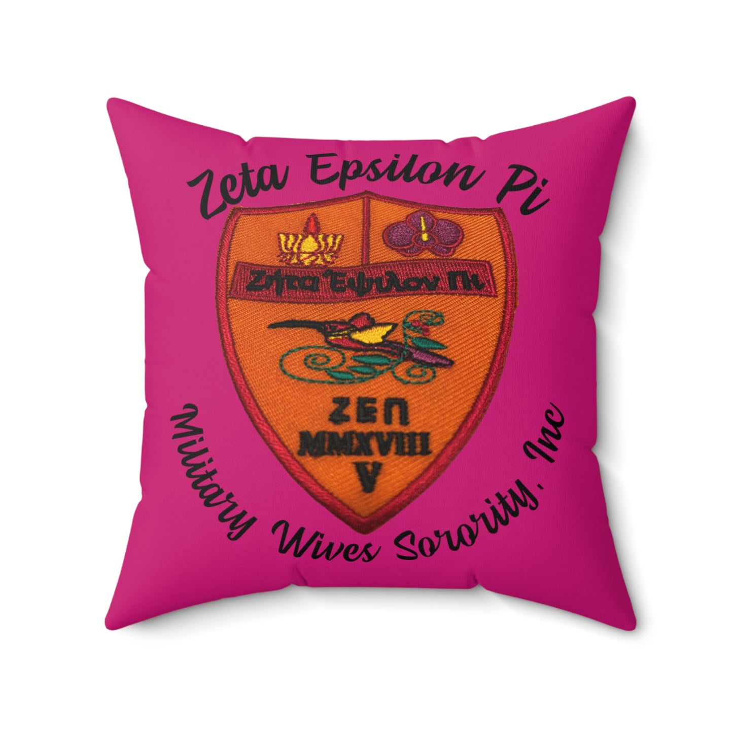 Zeta Epsilon Pi Square Pillow