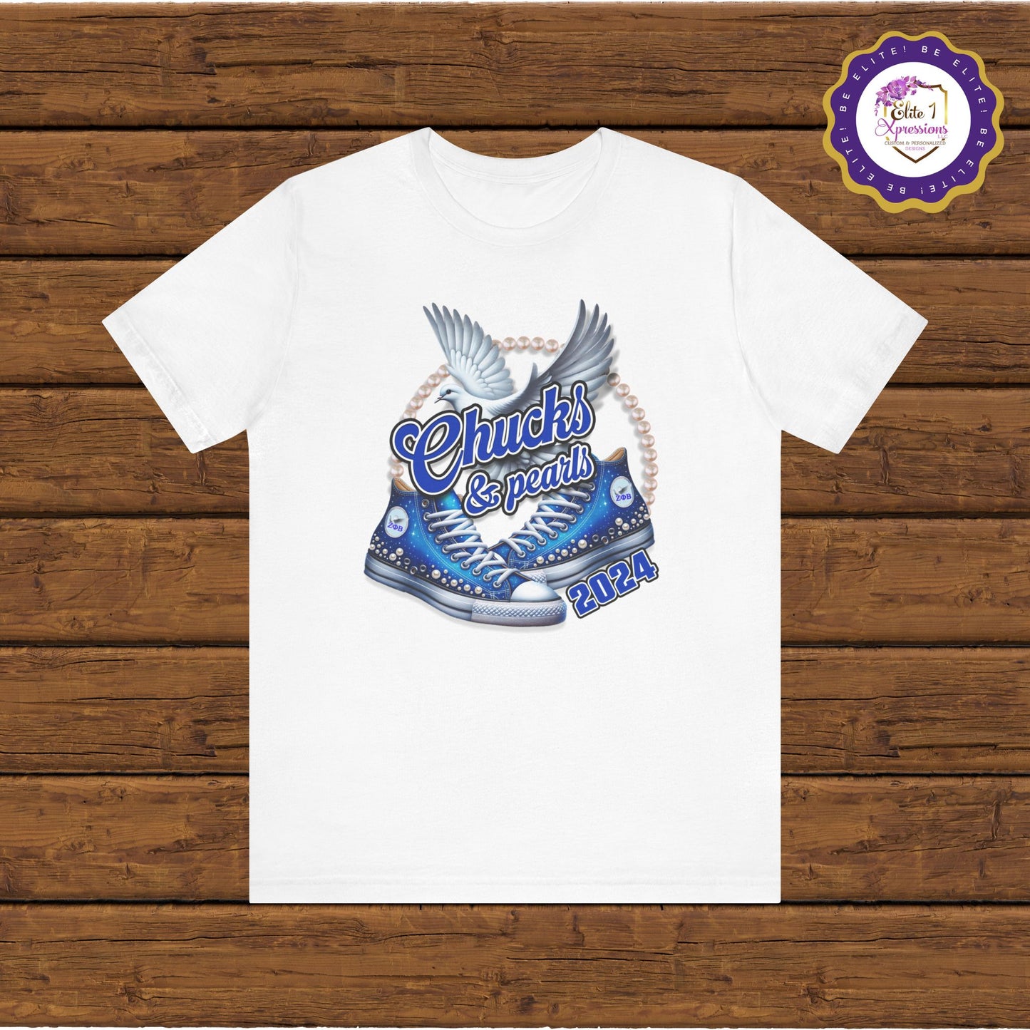 Chucks & Pearls 2024 (Blue & Gold) ~ Unisex Jersey Short Sleeve Tee