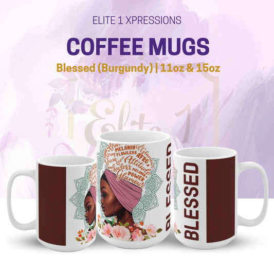 Blessed (Burgundy) Ceramic Mug