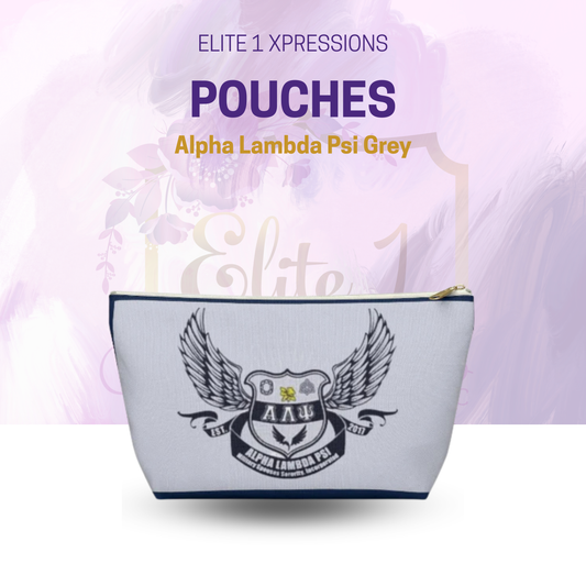 Alpha Lambda Psi Grey Accessory Pouch w T-bottom