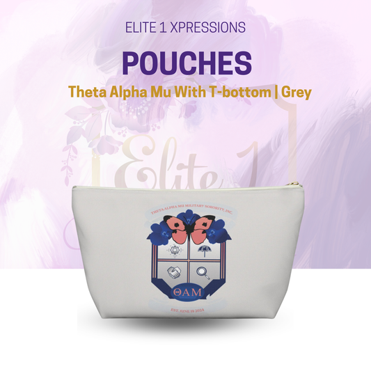 Theta Alpha Mu Accessory Pouch w T-bottom (Grey)