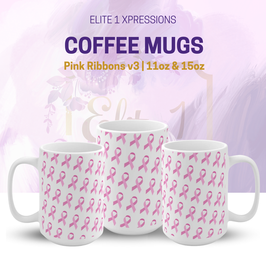 Pink Ribbons v3 Ceramic Mug