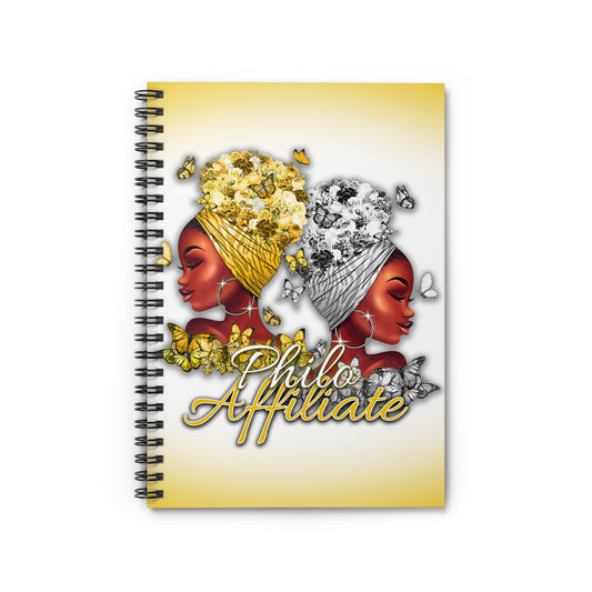 Philo Affiliate Wraps & Butterflies (white) - Spiral Notebook Ruled Line