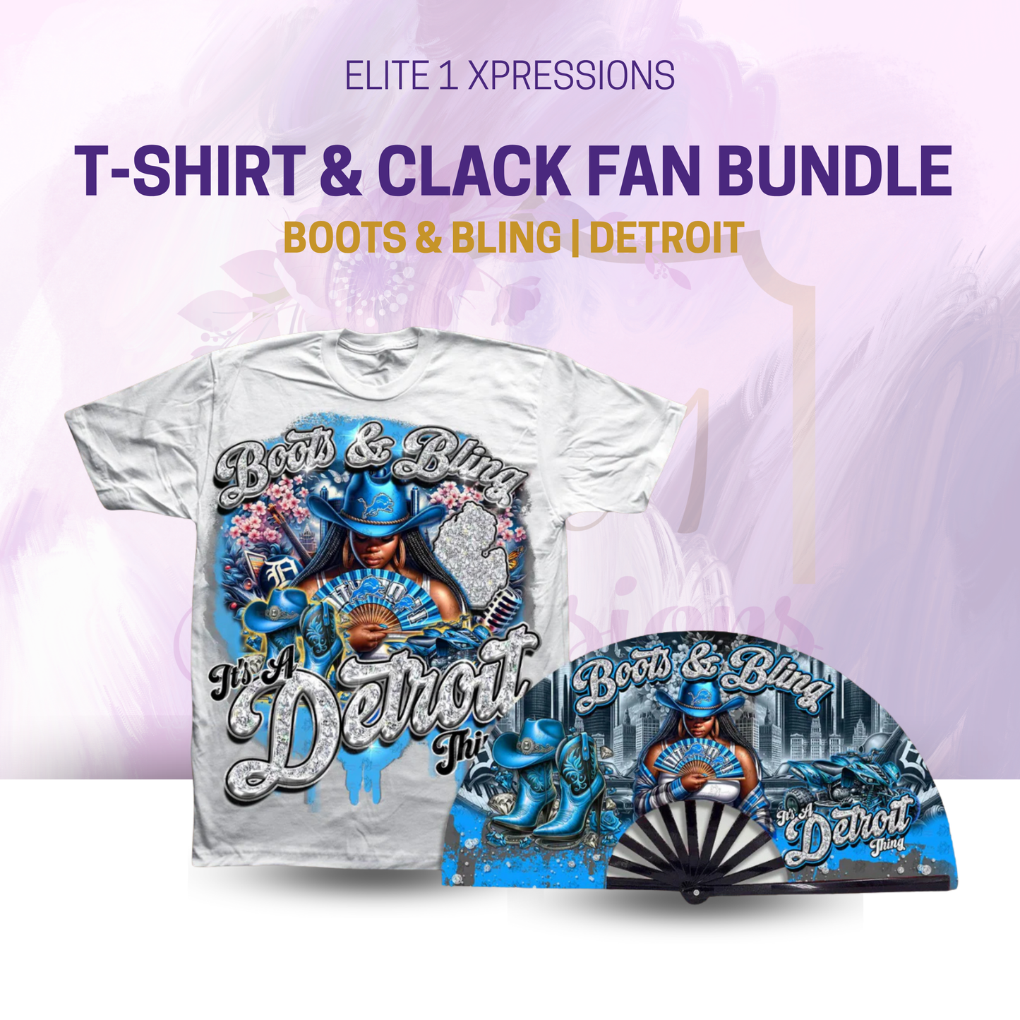 Boots & Bling ~ "Who U Wit" T~Shirt & Clack Fan Bundle