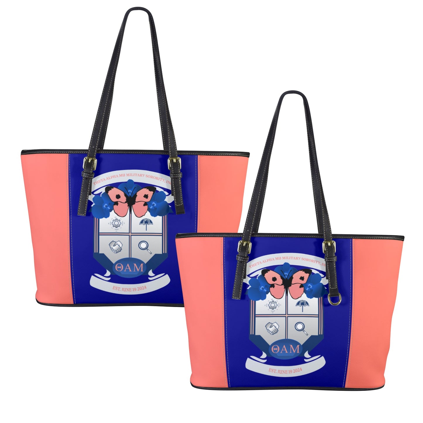 Theta Alpha Mu Shoulder Tote Bag (Two Tone)