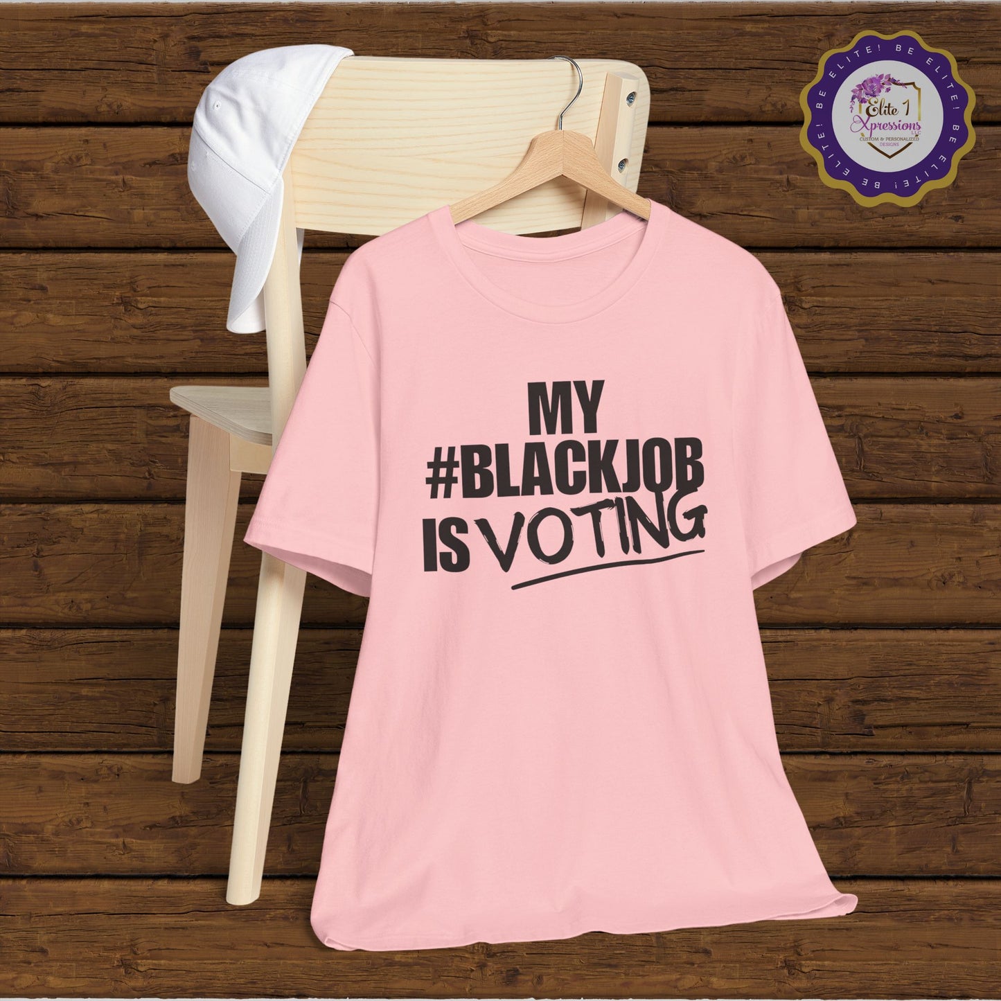 My Black Job is Voting (Black Letters) ~ Unisex Jersey Short Sleeve Tee