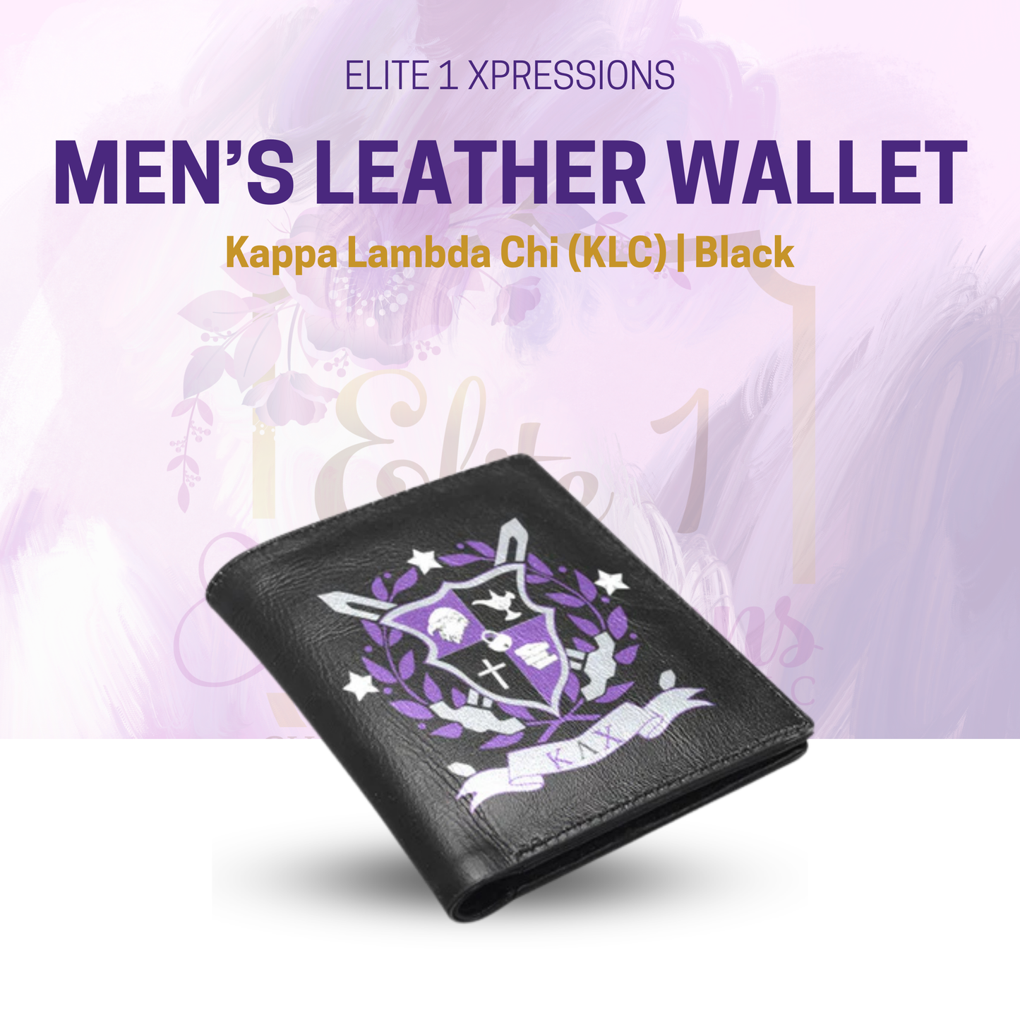 Men's Leather Wallet  ~ Kappa Lambda Chi (KLC)