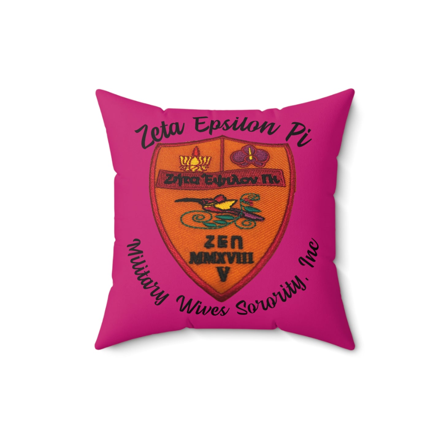 Zeta Epsilon Pi Square Pillow