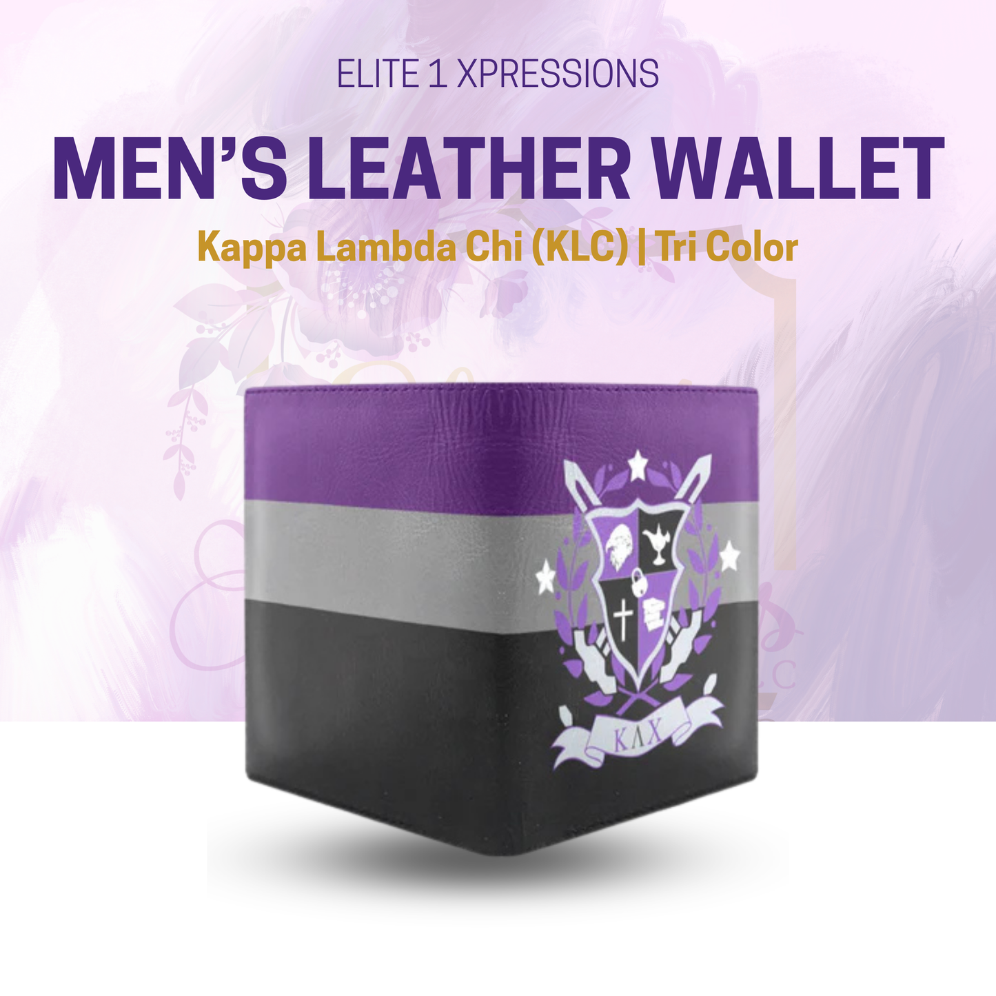 Men's Leather Wallet  ~ Kappa Lambda Chi (KLC)