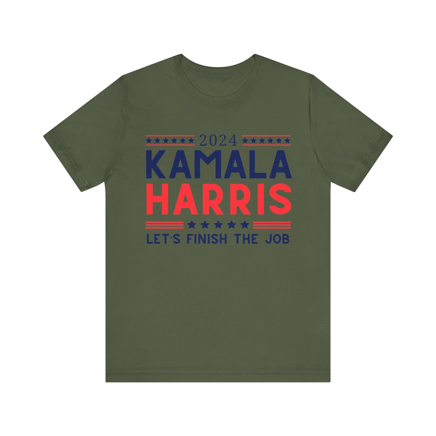 Kamala Harris "Let's Finish the Job" v2 ~ Unisex Jersey Short Sleeve Tee