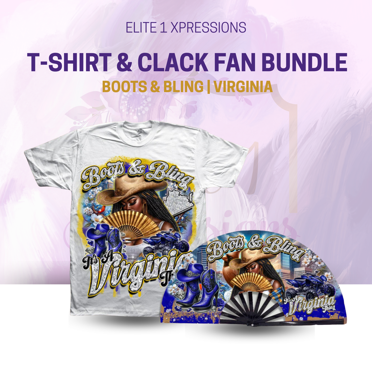 Boots & Bling ~ "Who U Wit" T~Shirt & Clack Fan Bundle