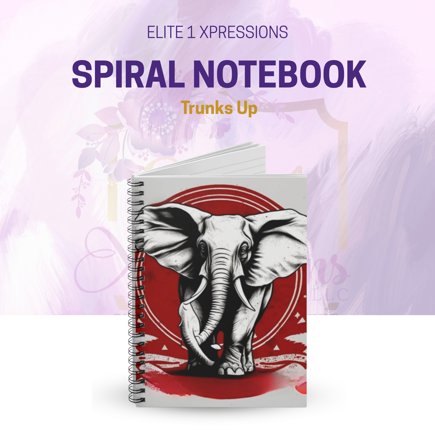Trunks Up Spiral Notebook - Ruled Line