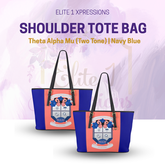Theta Alpha Mu Shoulder Tote Bag (Two Tone)