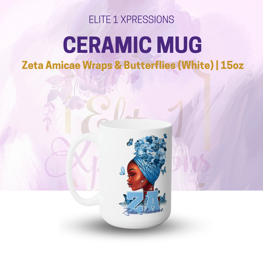 Mug ~ Zeta Amicae Wraps & Butterflies (White)