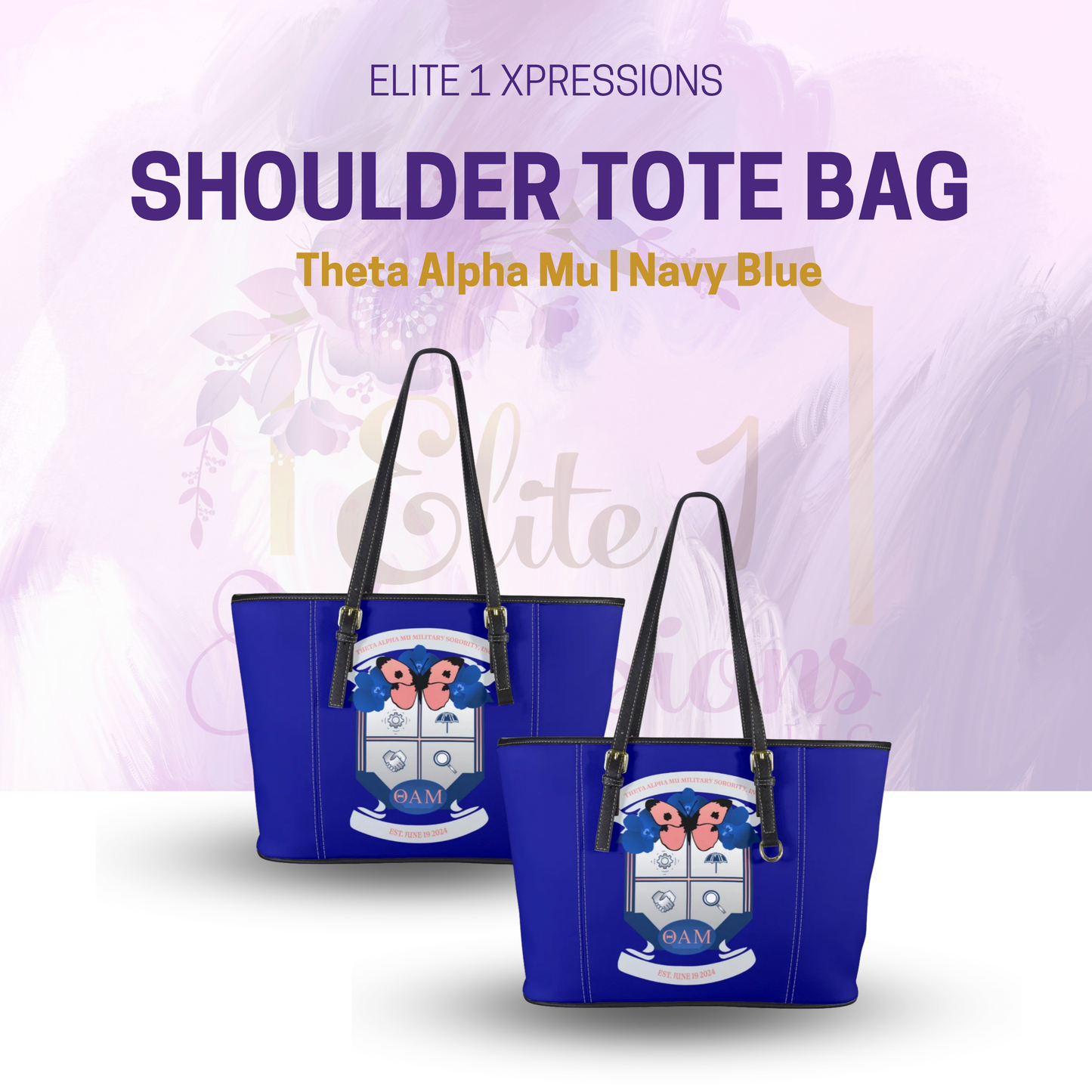 Theta Alpha Mu Shoulder Tote Bag