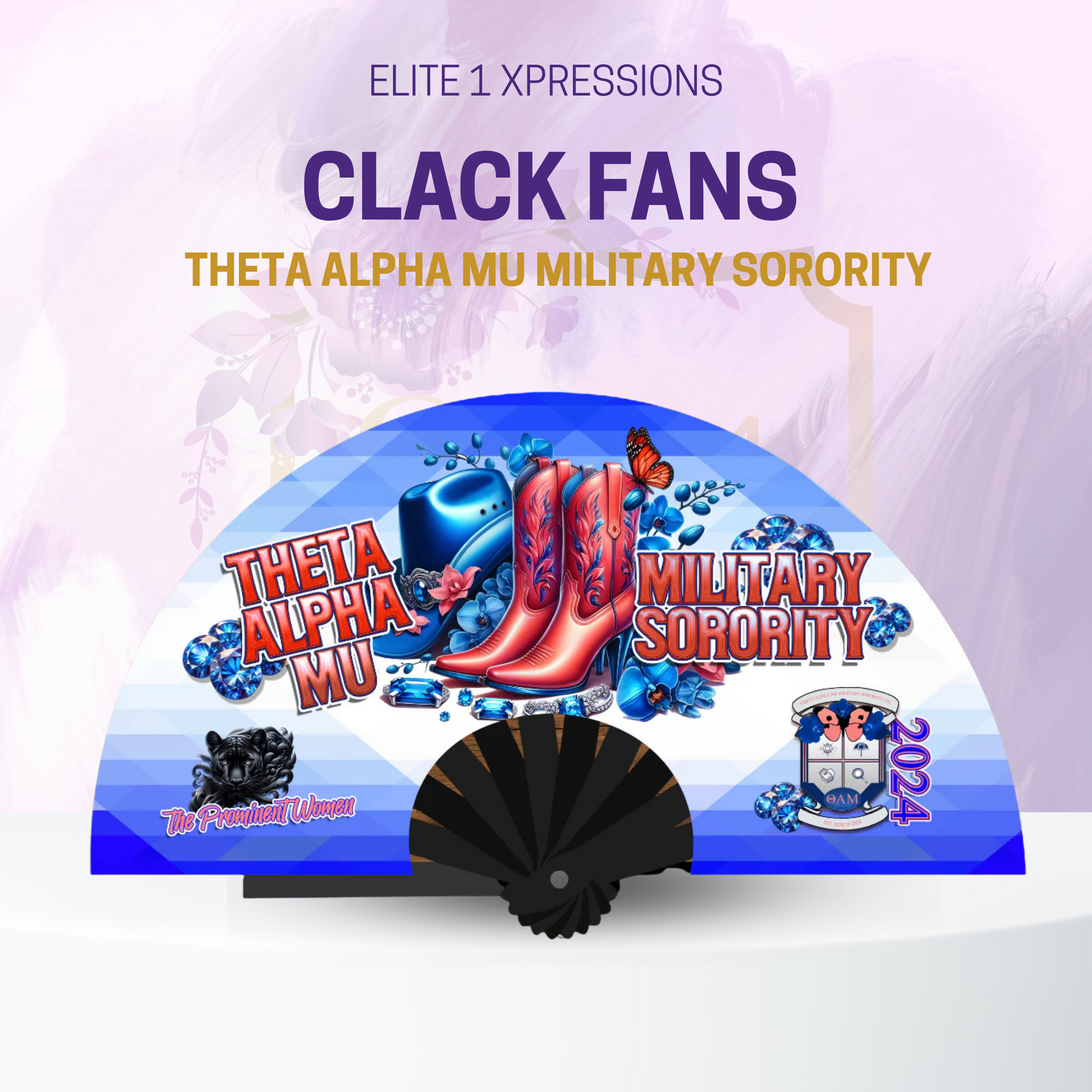 Theta Alpha Mu Military Sorority Clack Fan – Elite1Xpressions