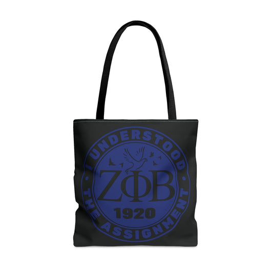 Zeta Phi Beta "I Understood the Assignment" Tote Bag (Black)