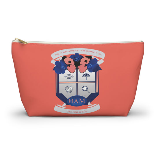 Theta Alpha Mu Accessory Pouch w T-bottom (Coral)