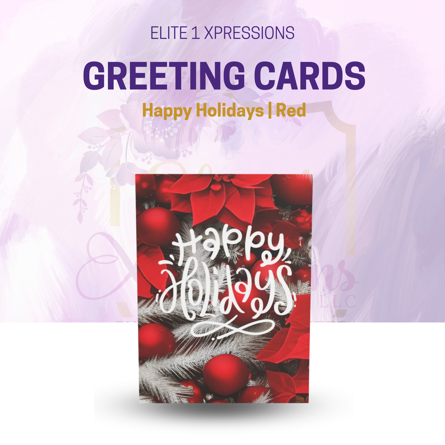 Happy Holidays Greeting Cards ~ Red