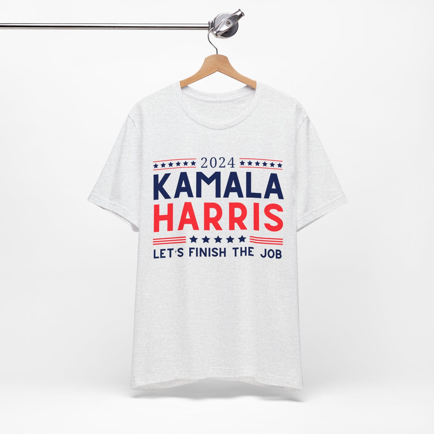 Kamala Harris "Let's Finish the Job" v2 ~ Unisex Jersey Short Sleeve Tee