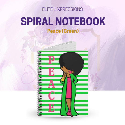 Peace (Green) Spiral Notebook