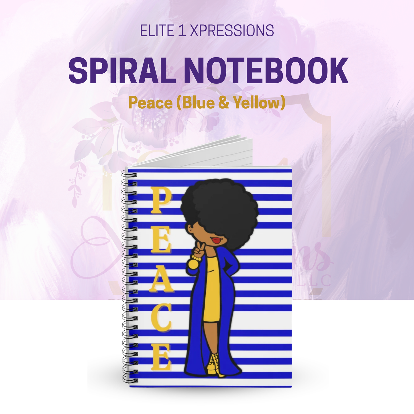 Peace (Blue & Yellow)  Spiral Notebook