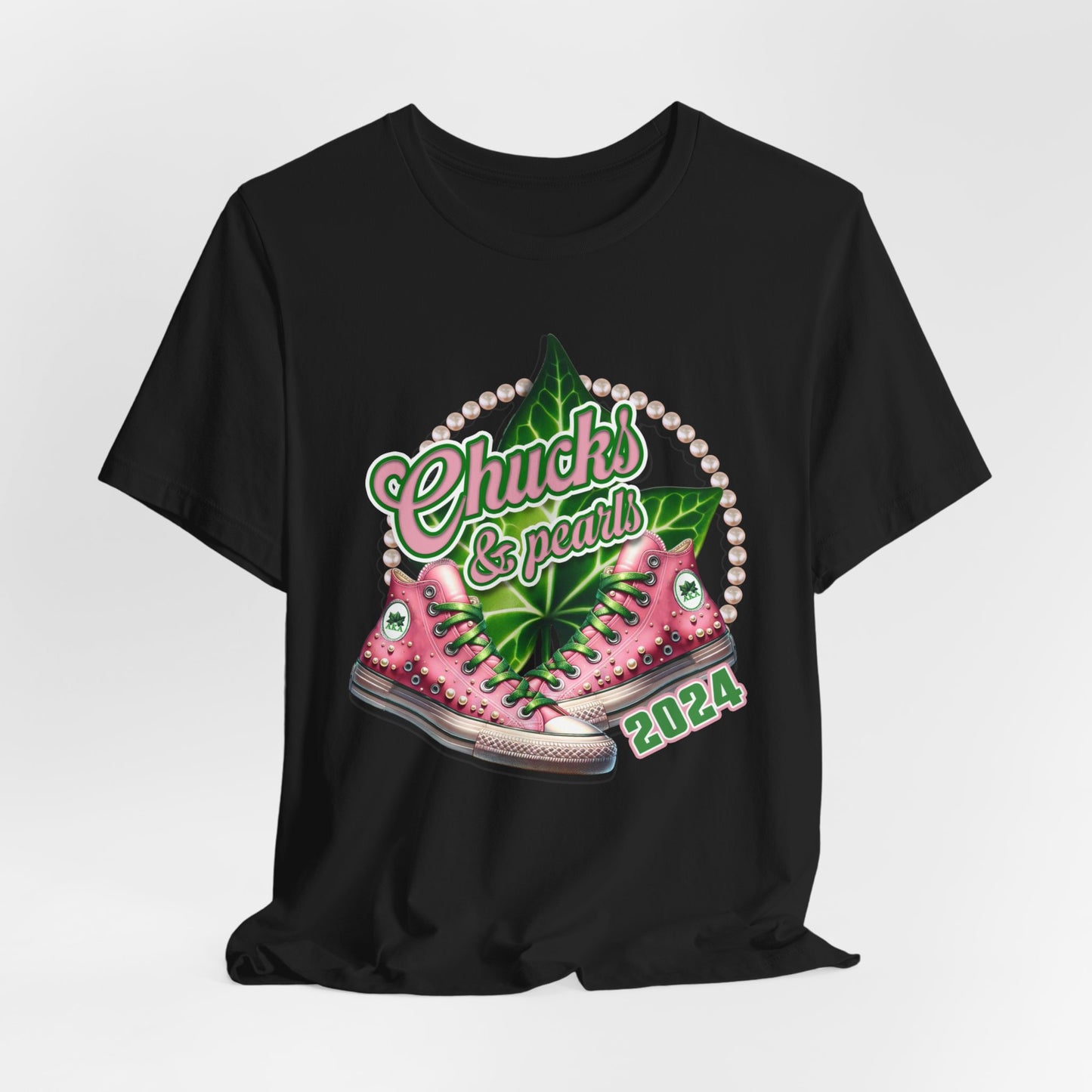 Chucks & Pearls 2024 (Pink & Green) ~ Unisex Jersey Short Sleeve Tee