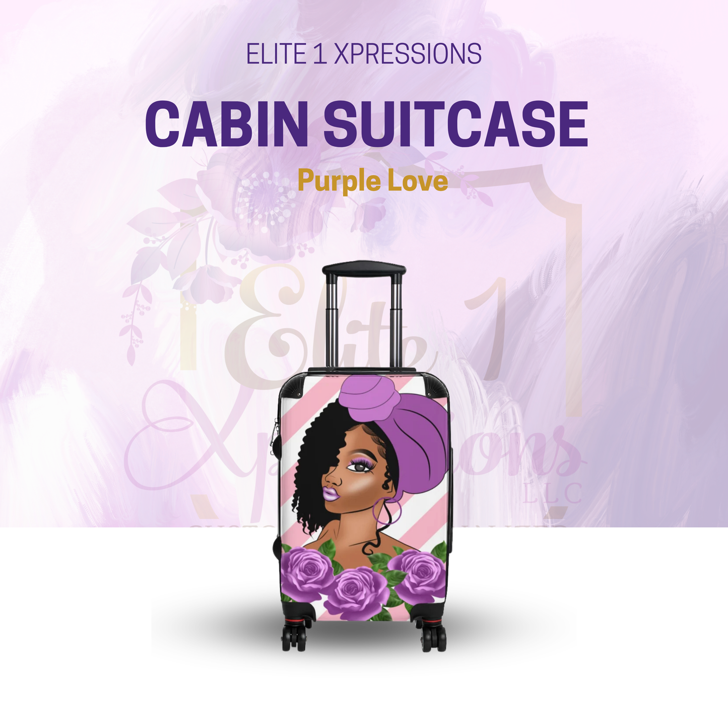Purple Love Cabin Suitcase