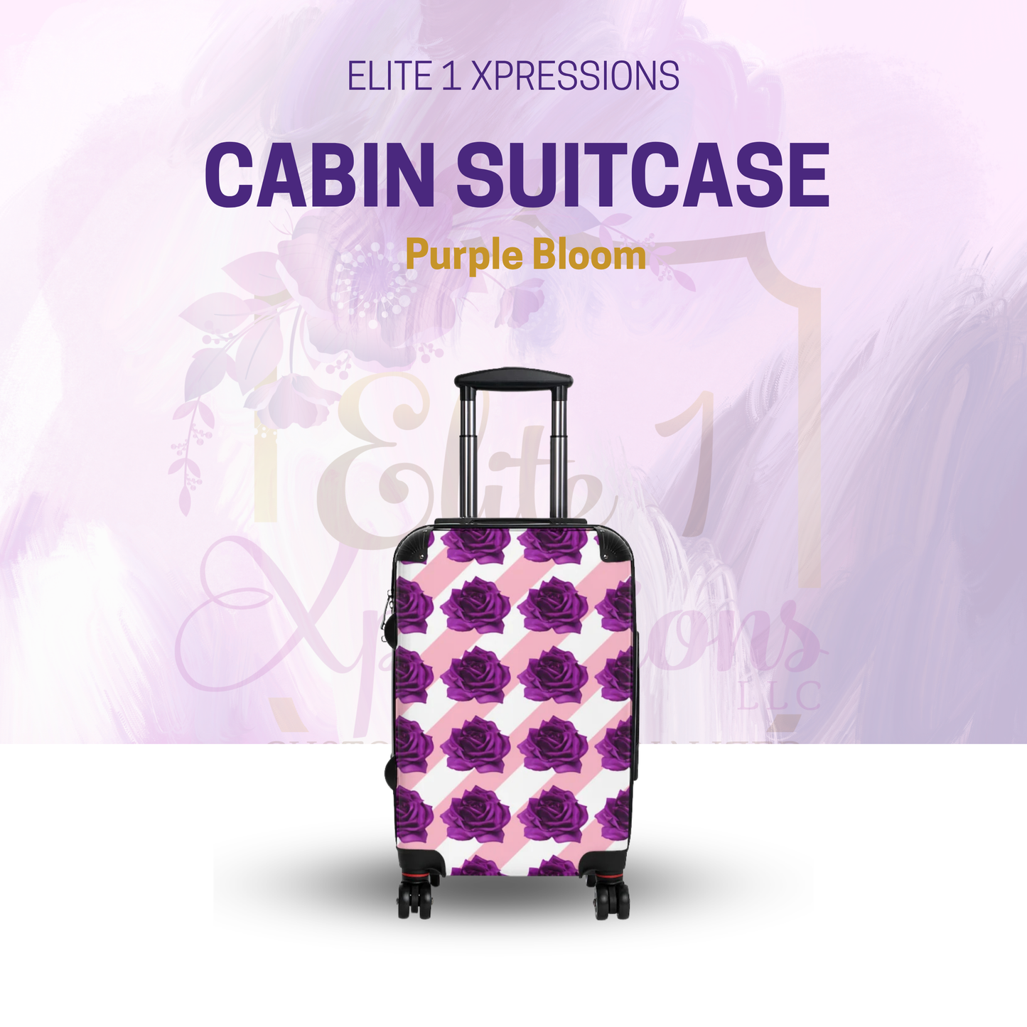 Purple Bloom Cabin Suitcase