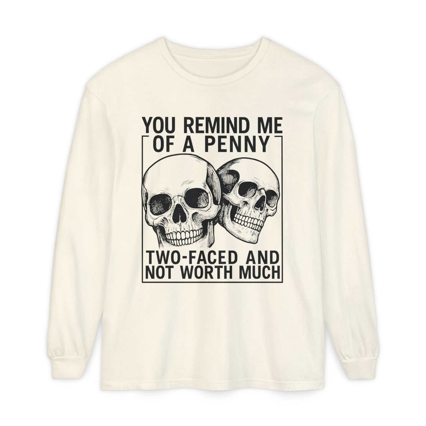 Unisex Long Sleeve Skull T-Shirt