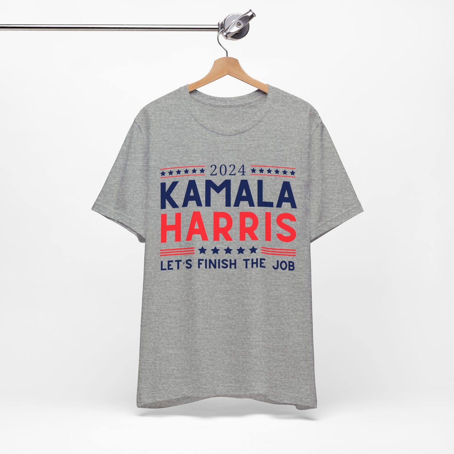 Kamala Harris "Let's Finish the Job" v2 ~ Unisex Jersey Short Sleeve Tee