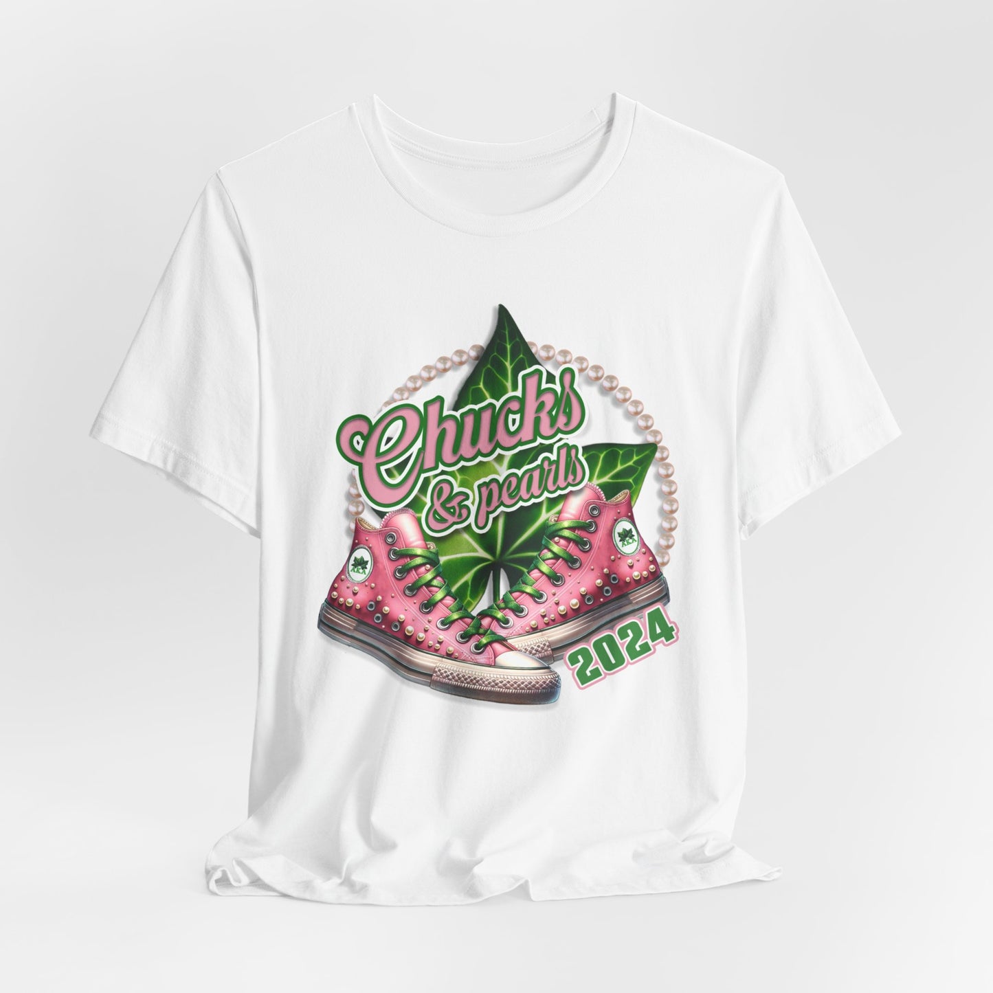 Chucks & Pearls 2024 (Pink & Green) ~ Unisex Jersey Short Sleeve Tee