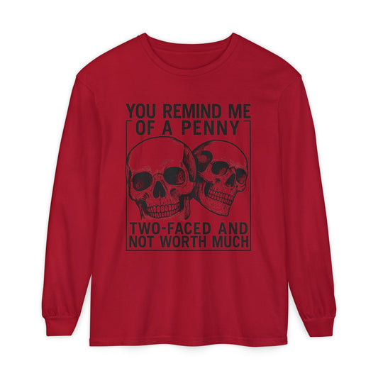 Unisex Long Sleeve Skull T-Shirt