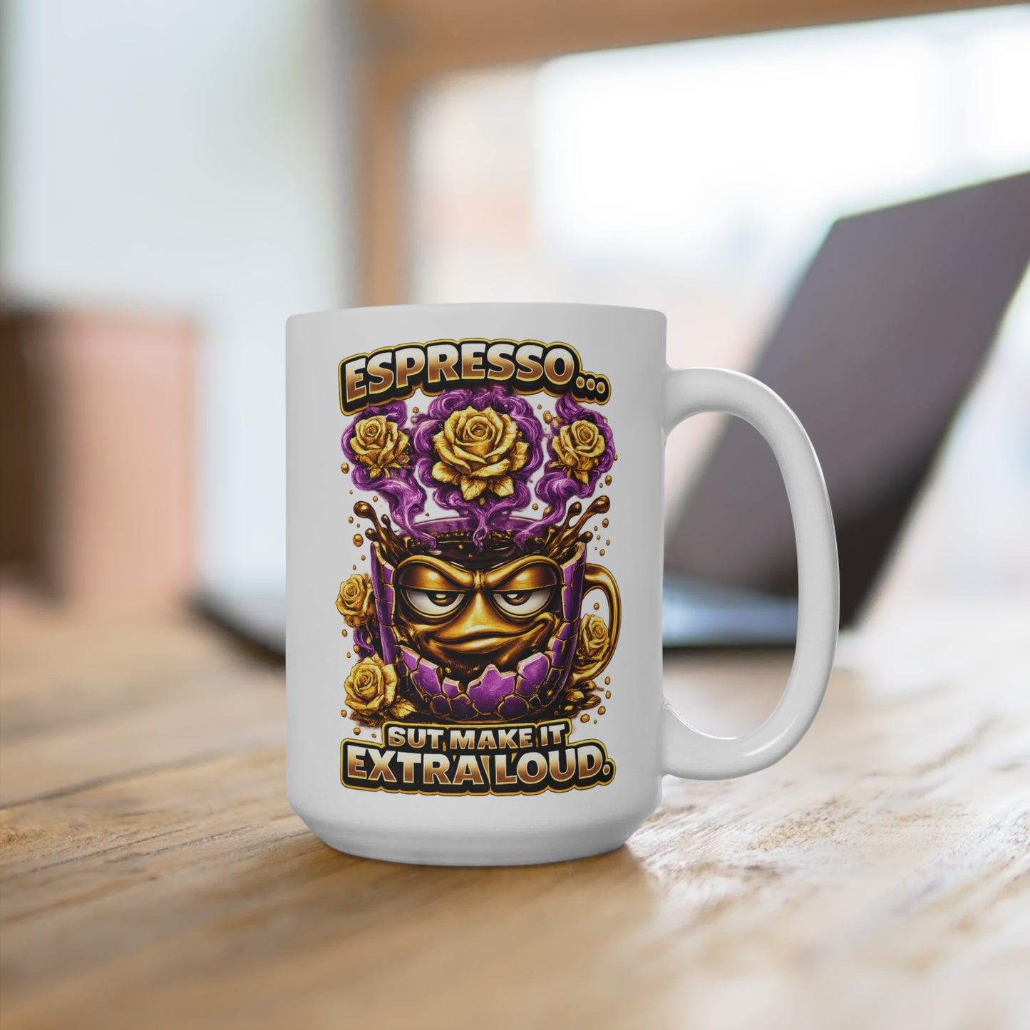 Expresso Mug (Purple) | 15oz Ceramic Coffee Cup