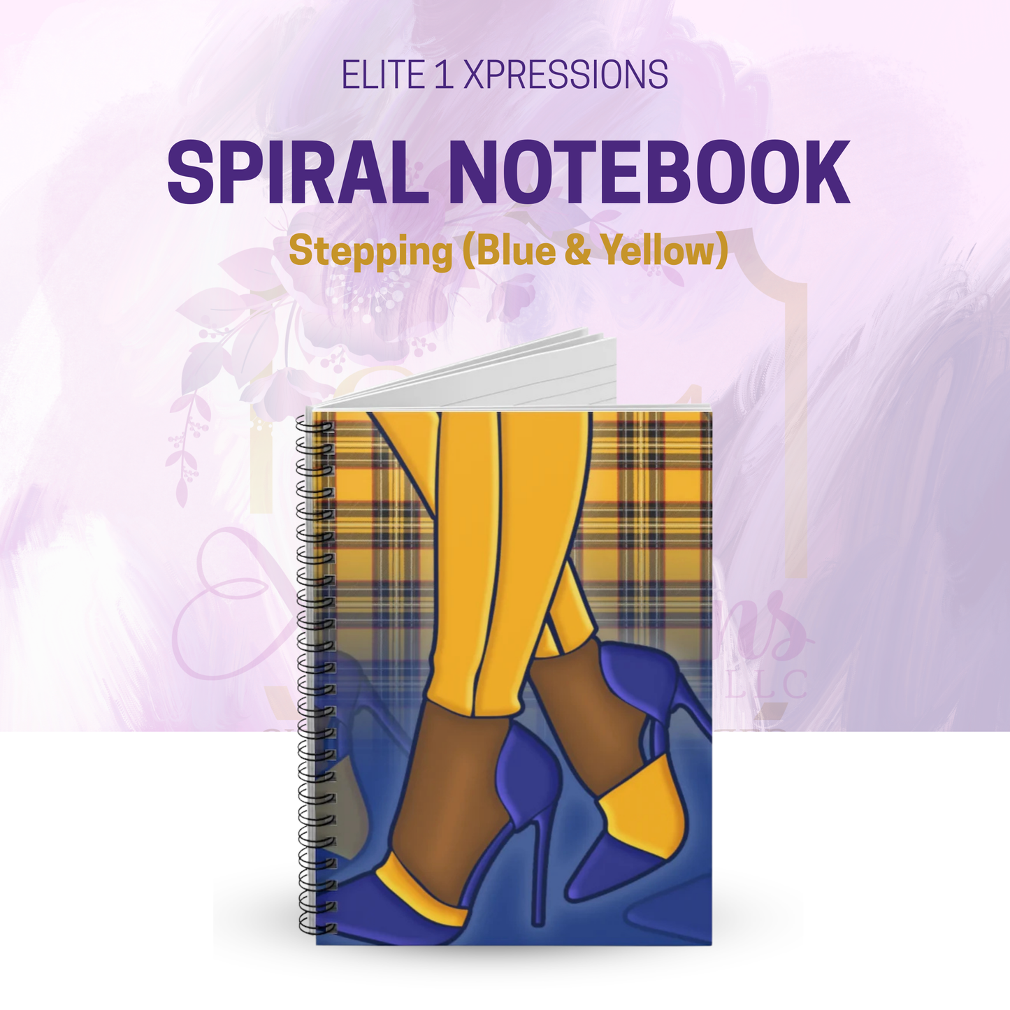 Stepping (Blue & Yellow)  Spiral Notebook